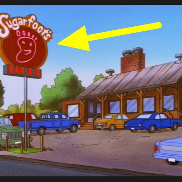 King Of The Hill Sugarfoot's Bar-B-Q Magnet big round 3 inch diameter + border - Picture 3 of 3